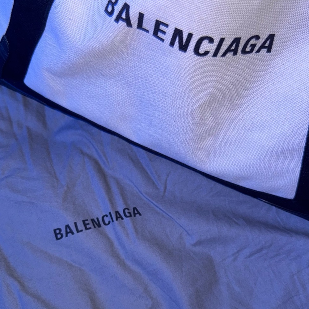 Balenciaga Cream and Black Canvas Bag